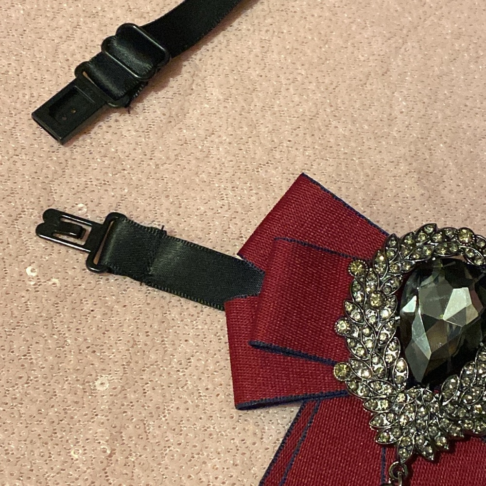 Burgundy Bow Tie #022 View 6